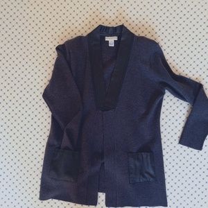 Doncaster Wool & Leather trim Sweater Jacket—